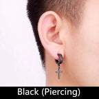 1 Pair/4 Pairs Surgical Steel Cross Drop Dangle Studs Earrings for Men Women Stainless Steel Hoop Earrings Piercing Jewelry - Not Of This World Movement
