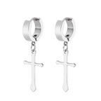 1 Pair/4 Pairs Surgical Steel Cross Drop Dangle Studs Earrings for Men Women Stainless Steel Hoop Earrings Piercing Jewelry - Not Of This World Movement