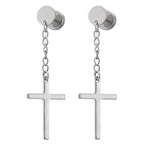 1 Pair/4 Pairs Surgical Steel Cross Drop Dangle Studs Earrings for Men Women Stainless Steel Hoop Earrings Piercing Jewelry - Not Of This World Movement