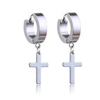 1 Pair/4 Pairs Surgical Steel Cross Drop Dangle Studs Earrings for Men Women Stainless Steel Hoop Earrings Piercing Jewelry - Not Of This World Movement