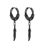2pc Stainless Steel Men Cross Stars Punk Dangle Earrings Gothic Woman Cross Ear Hoop Earrings Huggies Pendant Piercing Jewelry - Not Of This World Movement