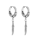 2pc Stainless Steel Men Cross Stars Punk Dangle Earrings Gothic Woman Cross Ear Hoop Earrings Huggies Pendant Piercing Jewelry - Not Of This World Movement