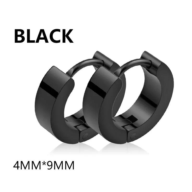 2pc Stainless Steel Men Cross Stars Punk Dangle Earrings Gothic Woman Cross Ear Hoop Earrings Huggies Pendant Piercing Jewelry - Not Of This World Movement