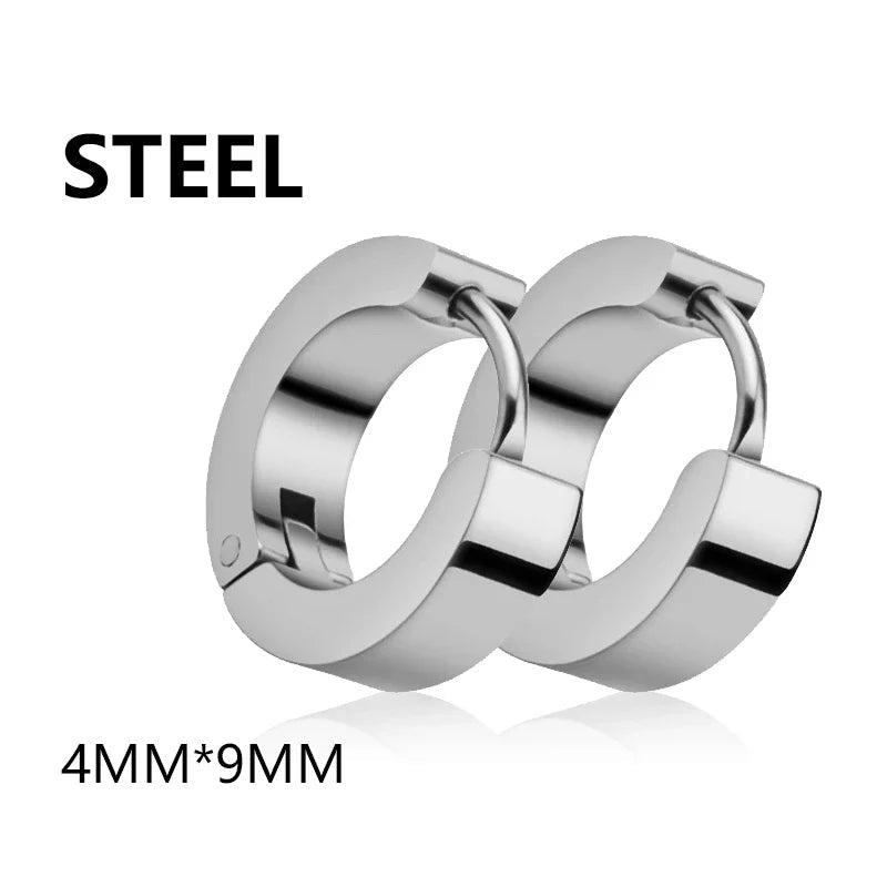 2pc Stainless Steel Men Cross Stars Punk Dangle Earrings Gothic Woman Cross Ear Hoop Earrings Huggies Pendant Piercing Jewelry - Not Of This World Movement