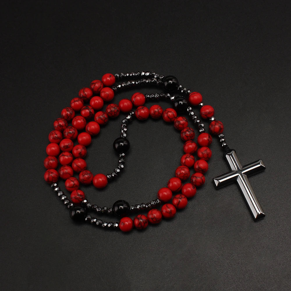 Red Turquoise Cross Necklace | Faith Jewelry