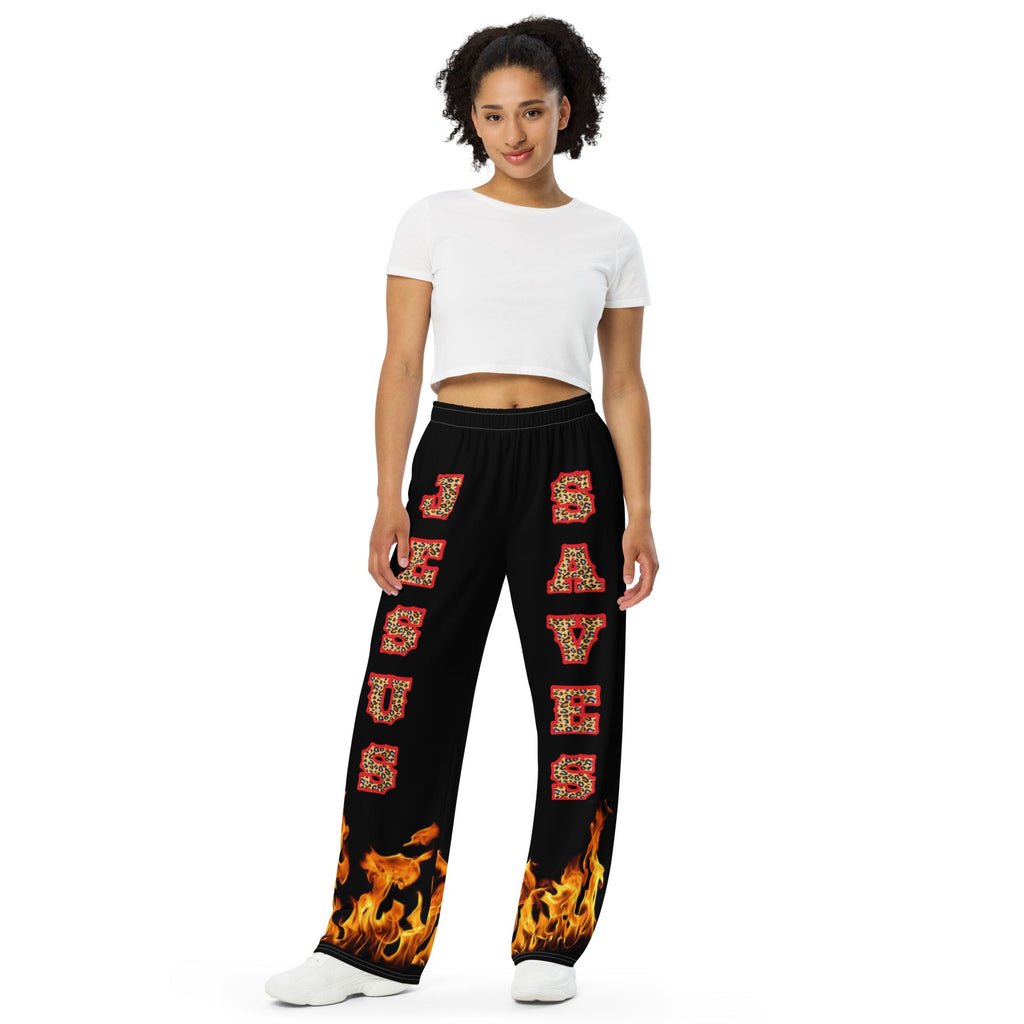 Jesus Saves Unisex Wide-Legged Pants - Not Of This World Movement