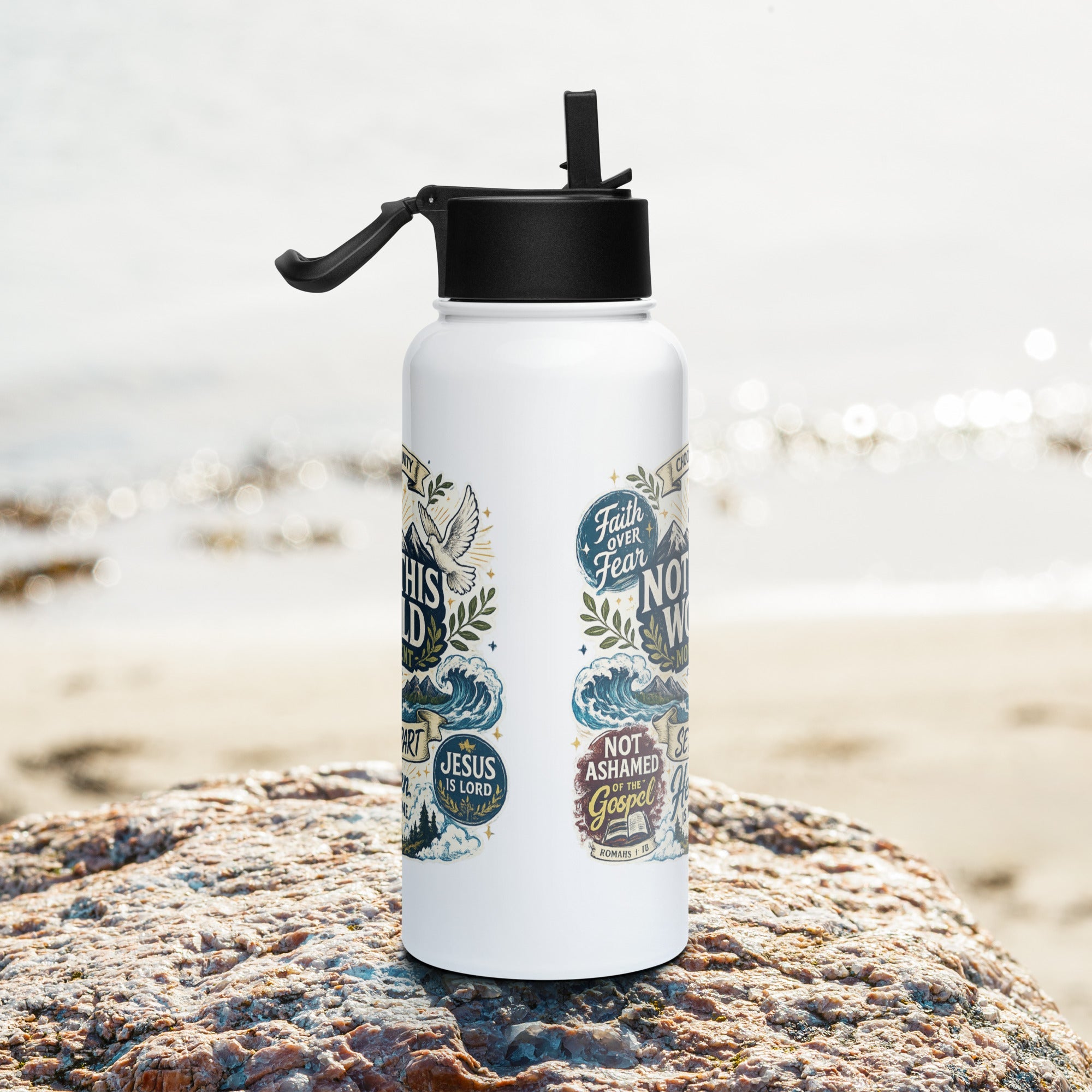 NOTW Movement Stainless steel water bottle with a straw lid - Not Of This World Movement