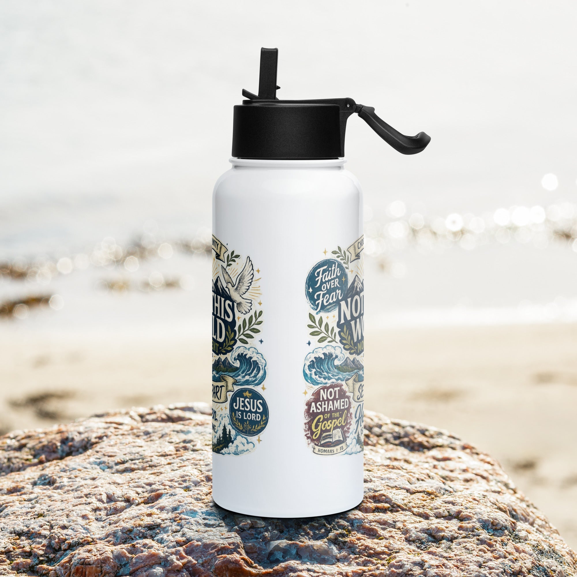 NOTW Movement Stainless steel water bottle with a straw lid - Not Of This World Movement