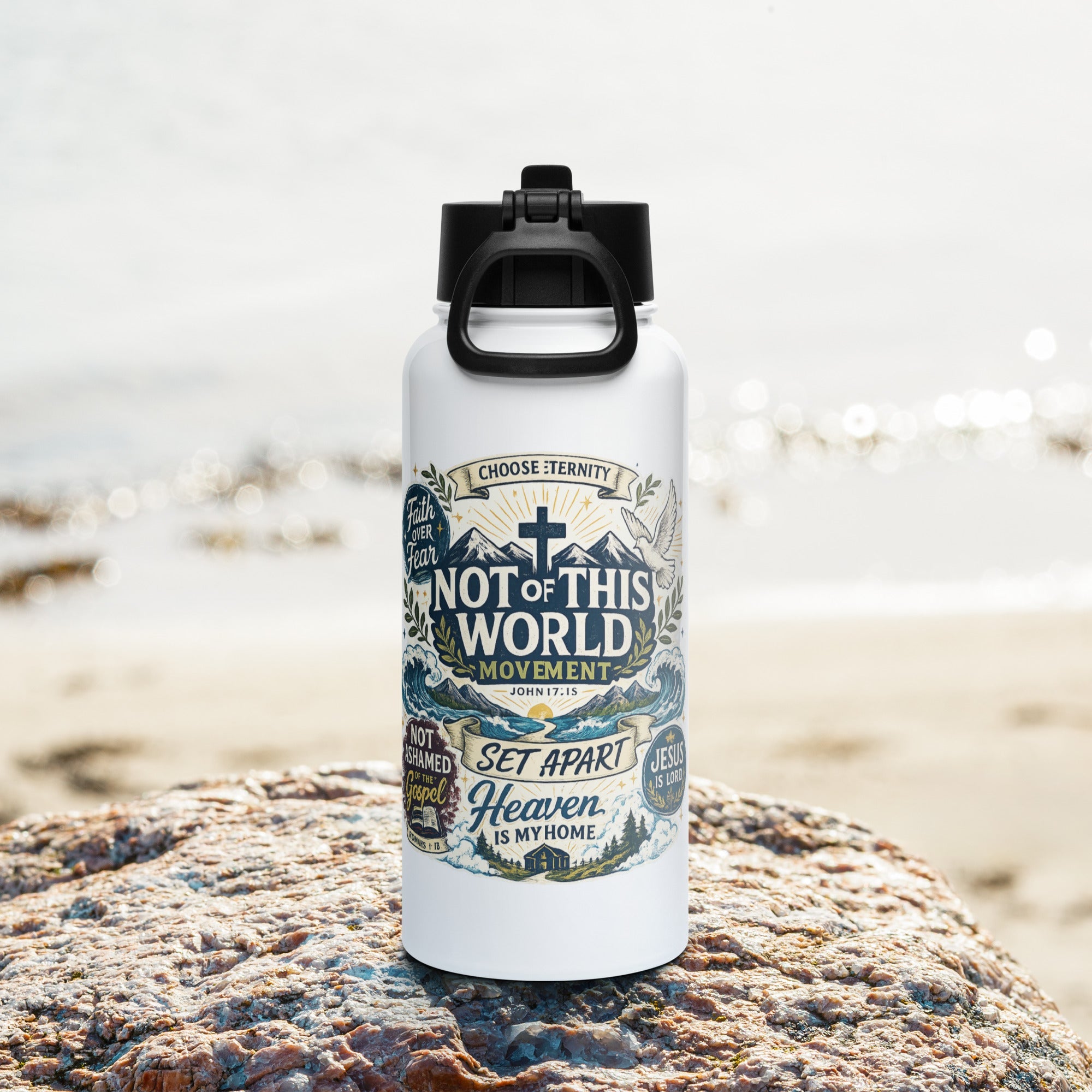 NOTW Movement Stainless steel water bottle with a straw lid - Not Of This World Movement